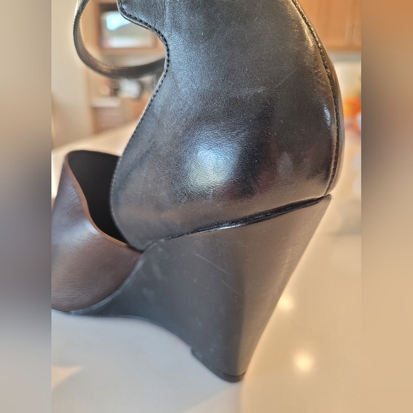 Pour La Victoire Brown Leather Wedge Heels Size 8.5 - Picture 6 of 8